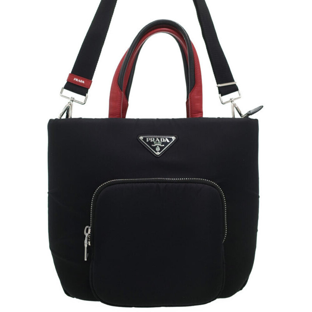 Prada Tessuto Tote Cargo Bag Pocket Shoulder black - Picture 2 of 9